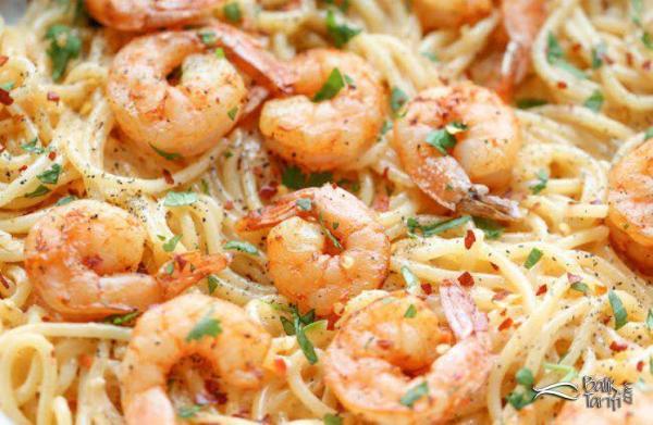 soslu-karidesli-spagetti-tarifi Soslu Karidesli Spagetti Makarna Tarifi