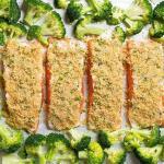 fırında parmesanlı çıtır somon tarifi ve brokoli
