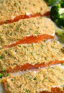 fırında parmesanlı çıtır somon tarifi ve brokoli